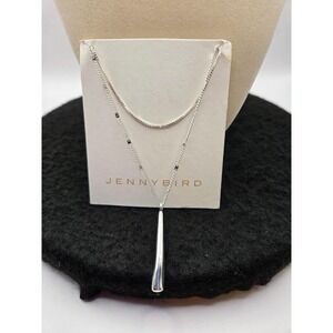 Jenny Bird Leana Pendant Double Chain Necklace Silver-tone Finish